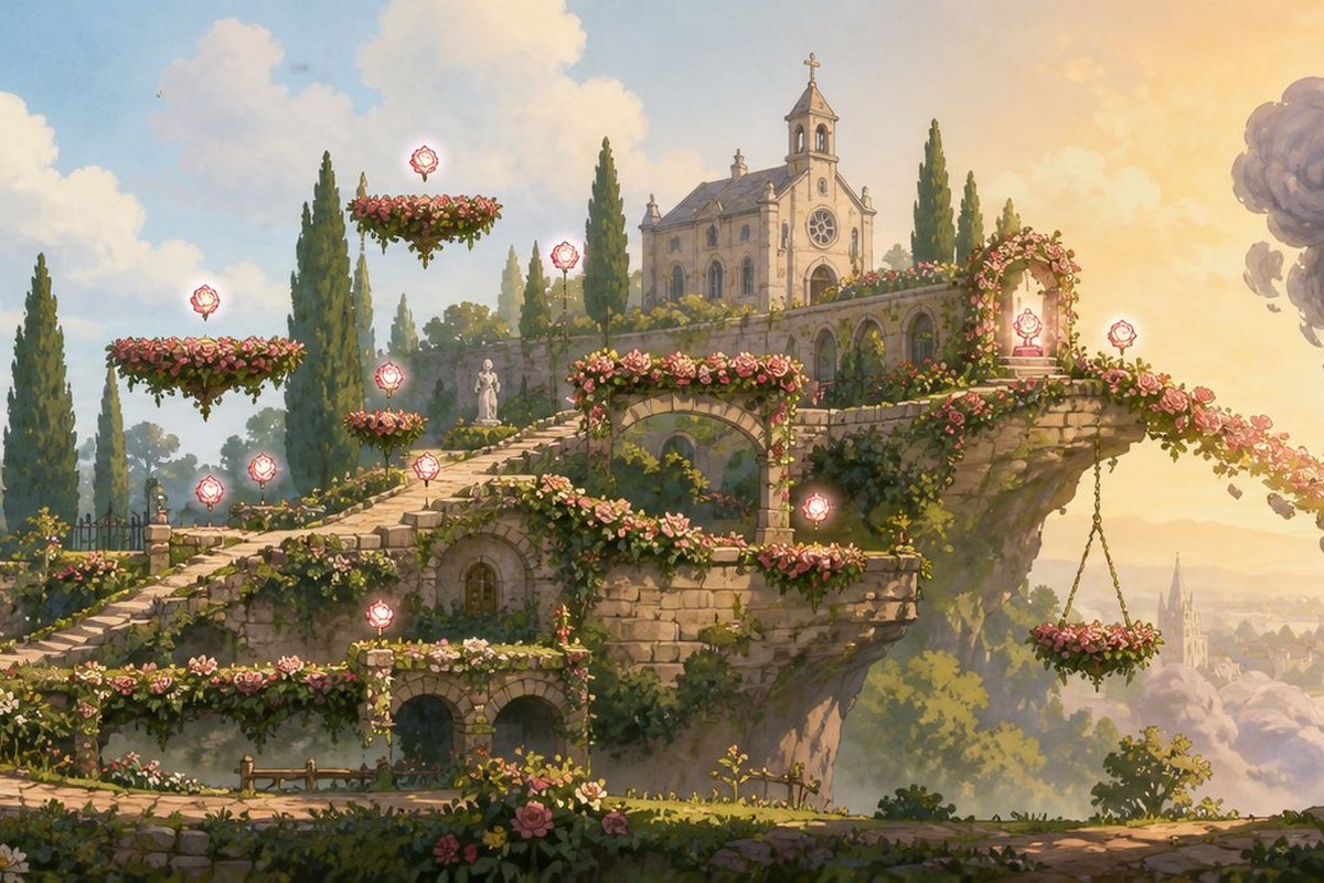 Lisieux garden path from the Pilgrim Map